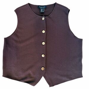 Rachel Zoe Sleeveless Button Front Vest in chocolate brown